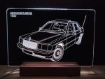 Mercedes Benz 190 D W124 Oldtimer Auto LED Schild
